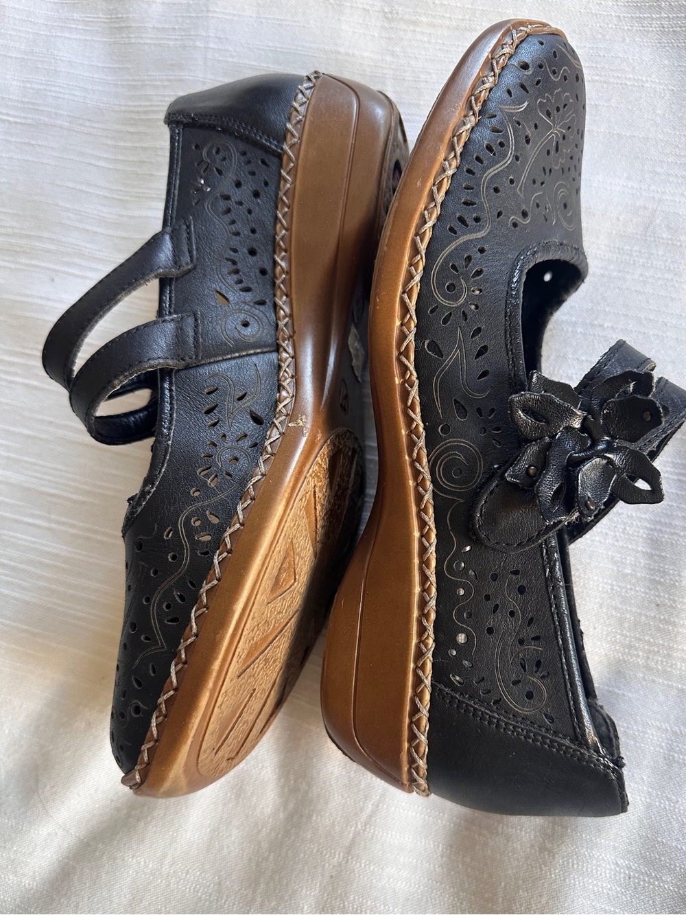 Rieker Antistress Black Leather Mary Jane Shoes | 37 - Picture 3 of 10